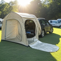 210D Silver-Coated Oxford Cloth Car Tail Tent Large Height 4-Person Capacity SUV Camping Tent with UV Protection for Camping