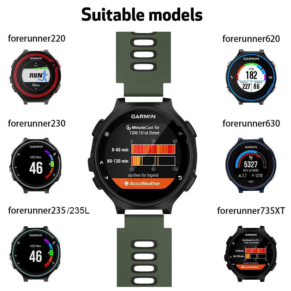 Watchband for Garmin Forerunner 235 235L Silicone Wacth Band Strap for Forerunner 735XT 220 230 620 630 Smart Watch Bracelet