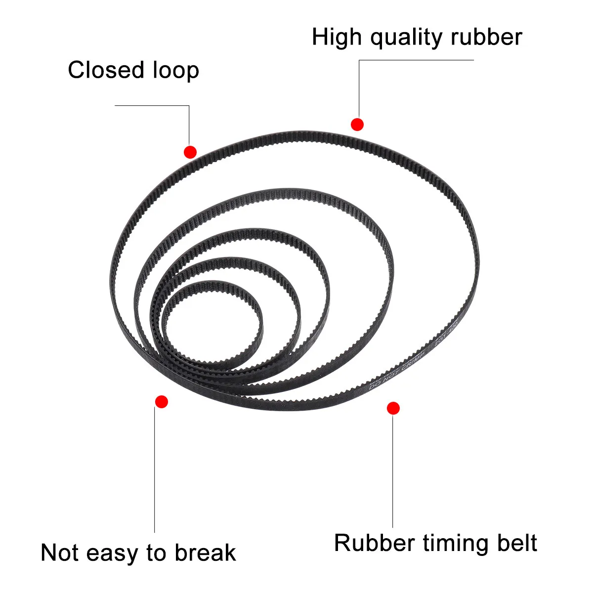 

6Pcs Gt2 Synchronous Timing Belt Closed Loop Rubber Precision Transmission for 3D Printer Cnc Linear