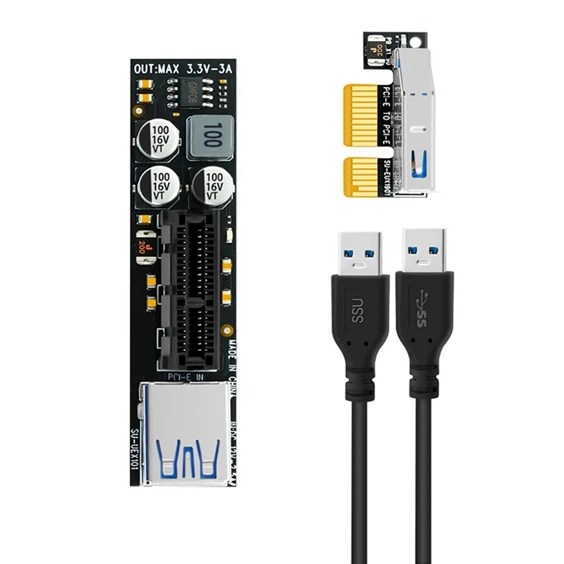 PCIE Riser Kabel Full Speed USB 3.0 PCI Express X1 Naar X1 Verlengkabel Adapter Card Converter Met Power Module Voor PC-Y96A