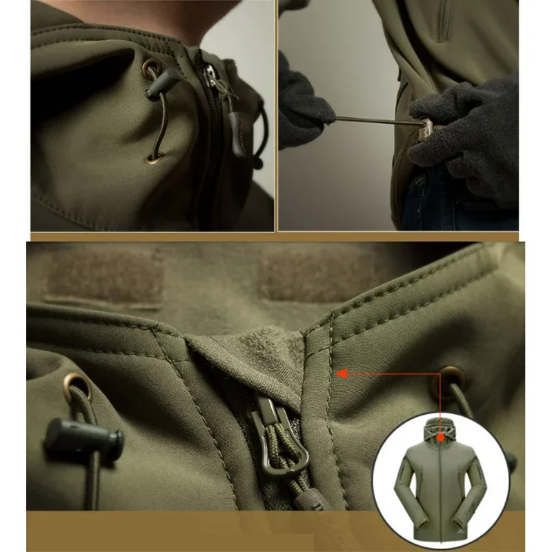 Winter Waterproof Tactical Jackets Sets Men Outdoor Soft Shell Hiking Hunting Jacket Suit Fleece Cargo Pant Tracksuits