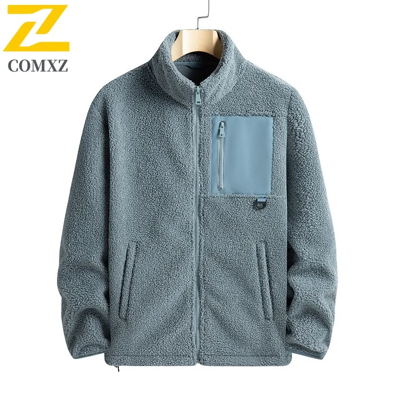 

COMXZ Office Commute Jacket for Men Simple Thickened Warm Motorcycle Jacket Daily Style Lightweight Durable Winter New Coats