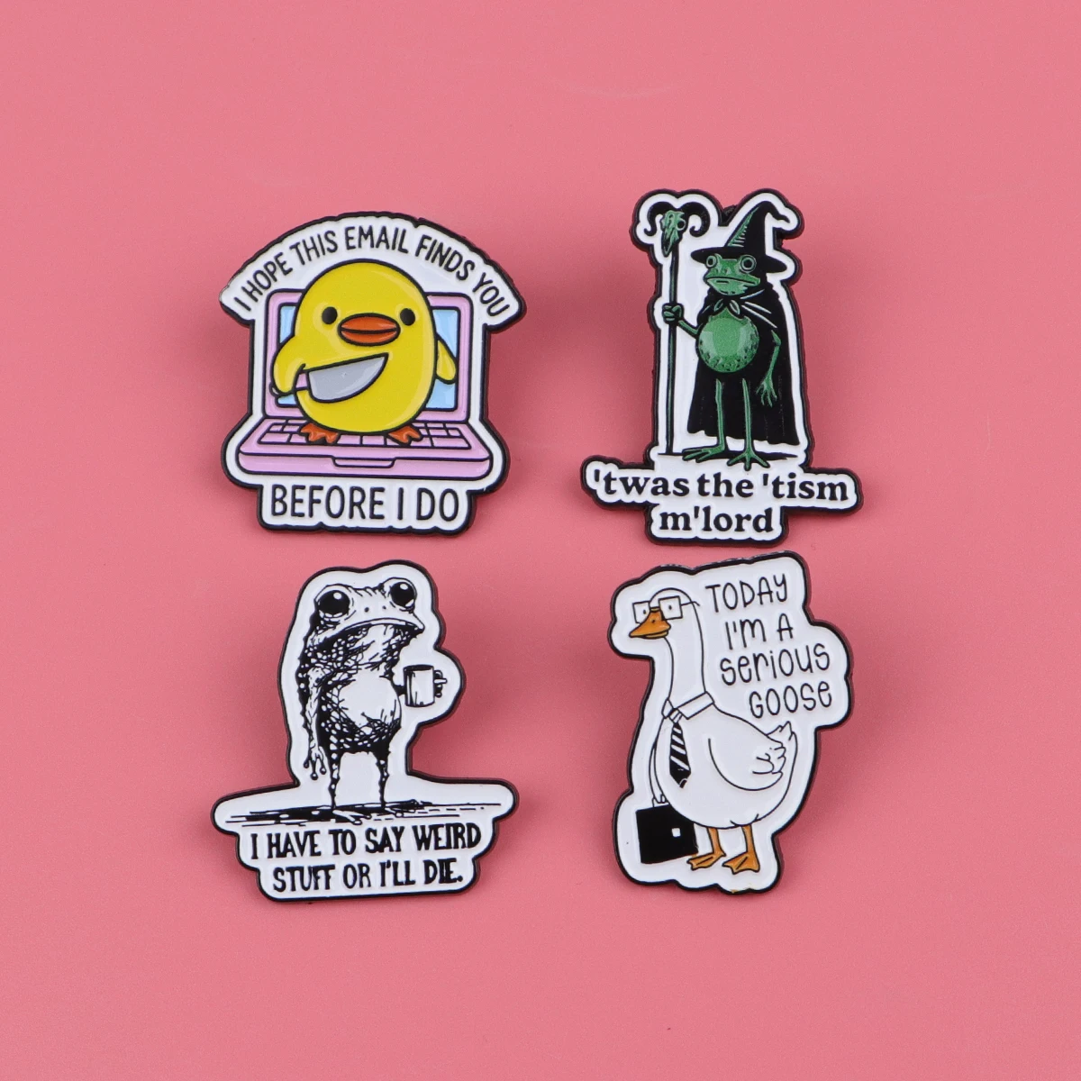 الكرتون الحيوانات يقتبس المينا الصنوبر الضفدع أوزة النحل بروش شارة بدبوس معدنية على ظهره الملابس والاكسسوارات هدايا مجوهرات الأزياء #6