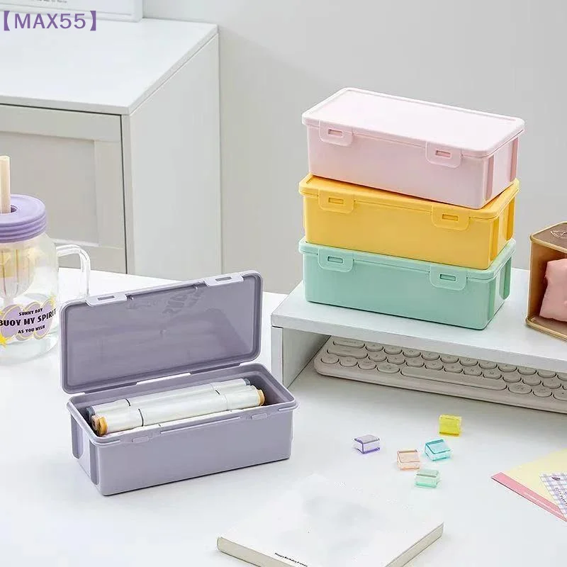 【MAX-55】Colorful Pencil Box Large Capacity Plastic Organizer Storage Boxes For School Bulk Stackable Design Office Supplies