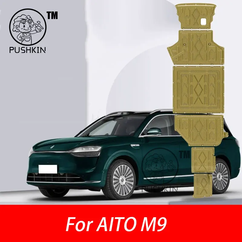 

For AITO M9 2024 2025 Aluminum-magnesium alloy under-engine guard, full coverage chassis guard for battery and fuel tank