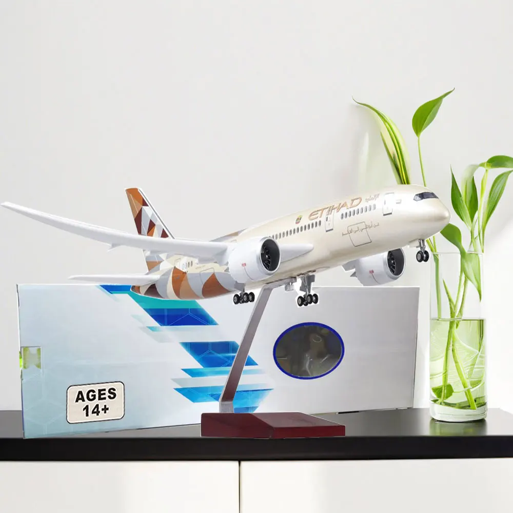 1/150 Schaal 787 dreamliner Vliegtuig Vliegtuigen Etihad Air B787 Vliegtuig Model Gegoten Hars Vliegtuigen Ornament Woondecoratie