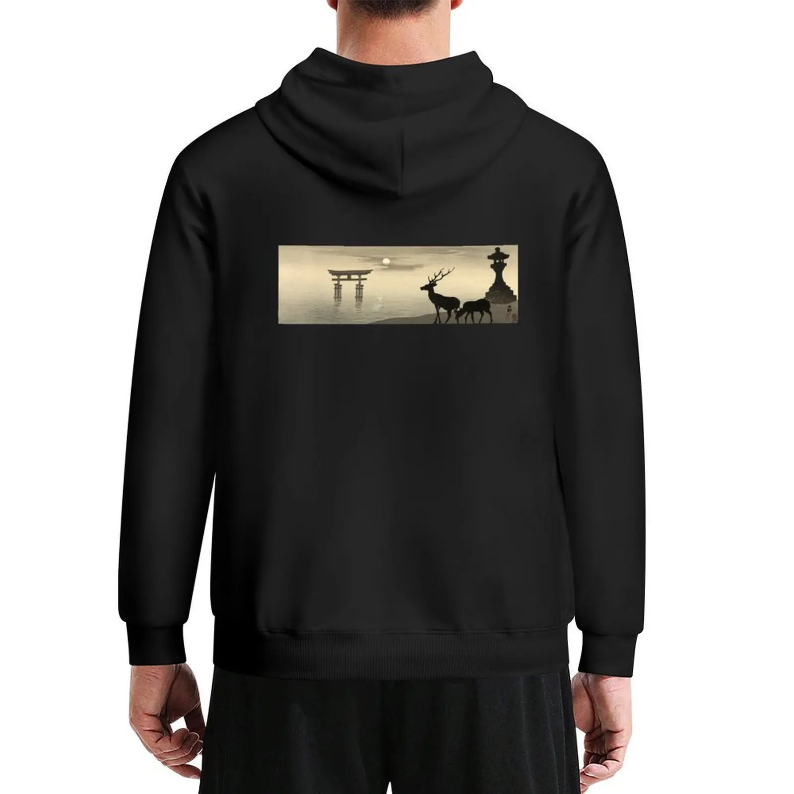 

Torii, Lantern and Deer by Ohara Koson Hoodie anime clothing autumn designer hoodies