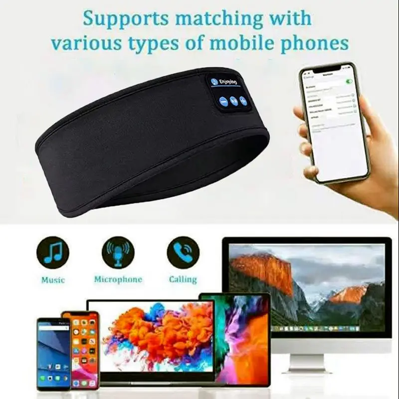 Новая Bluetooth-гарнитура для сна, беспроводные наушники, музыкальная маска для глаз, спортивная повязка на голову для сна, повязка на голову для бега на открытом воздухе, йоги
