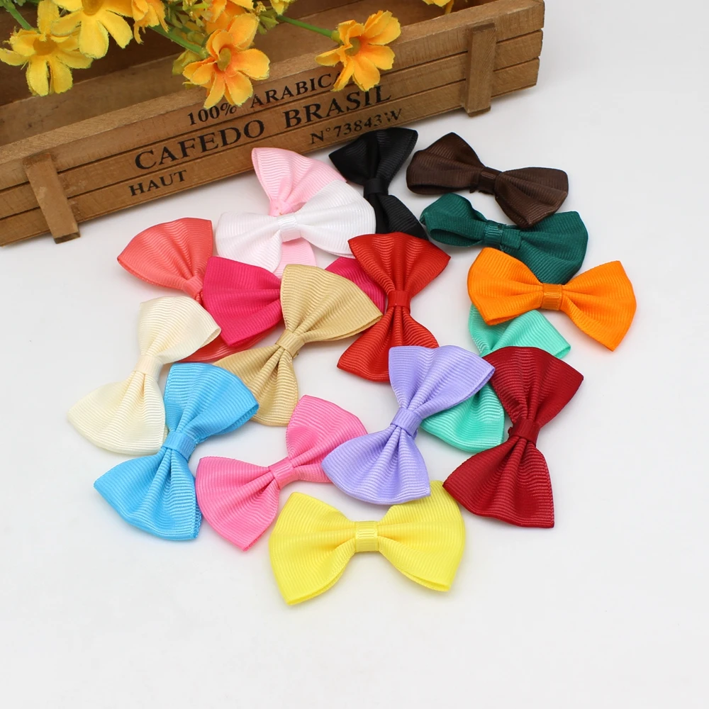 20 or 50pcs /lot 40-60mm Satin Ribbon Bows DIY Sewing Garment Wedding Decor Satin Ribbon Bows Decoration Bows