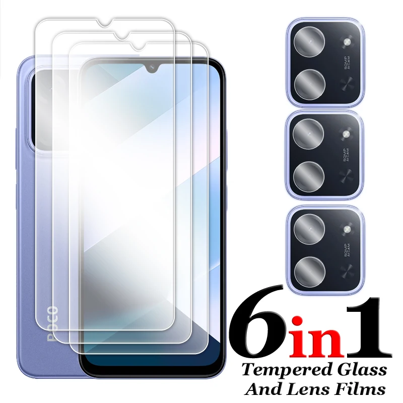 

For Poco C85 Glass Full Glue Clear Screen Protector For Poco C85 Tempered Glass For Poco C85 Lens Film