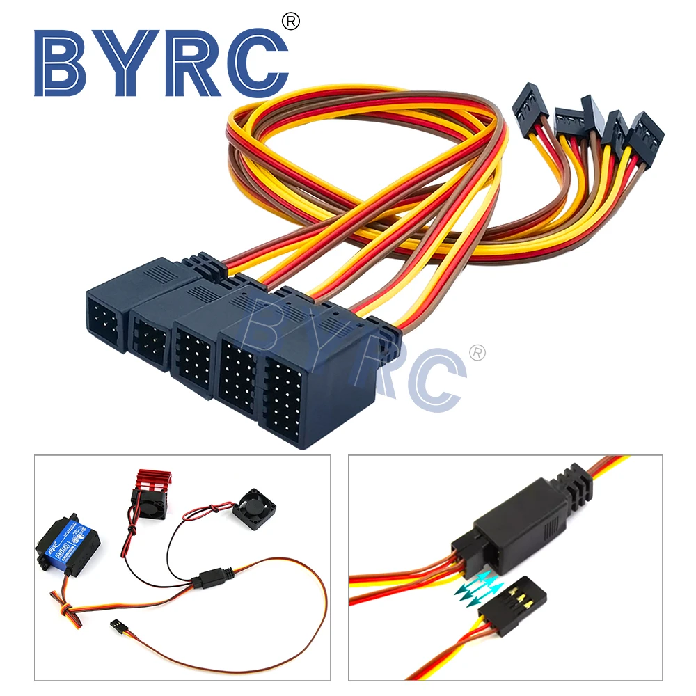 1PCS 1to 2 /1 to 3 /1 to 4/1 to 5/1 to 6 RC Servo Extension Wire Cable for RC Model Car Model Ship Model Aircraft Model Use