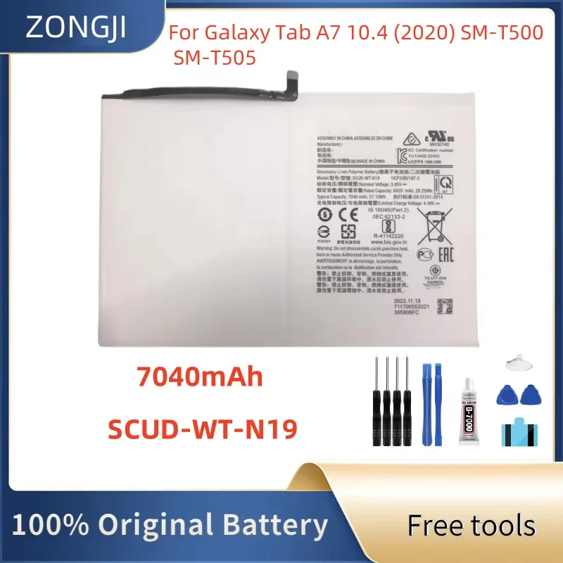 

Новый аккумулятор SCUD-WT-N19 7040 мАч для Galaxy Tab A7 10,4 (2020) SM-T500 SM-T505 T505N аккумуляторы + бесплатные инструменты