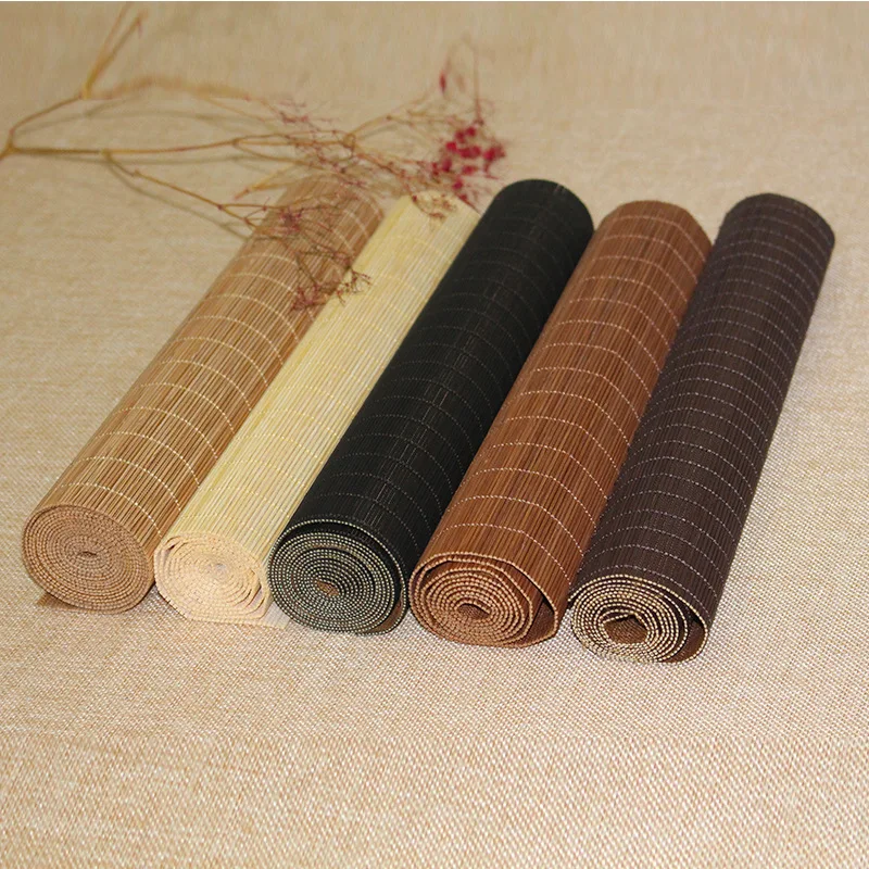 RAYUAN Natural Bamboo Table Runner Placemat Tea Mats Table Placemat Pad Ceiling Decor Home Cafe Restaurant Decoration