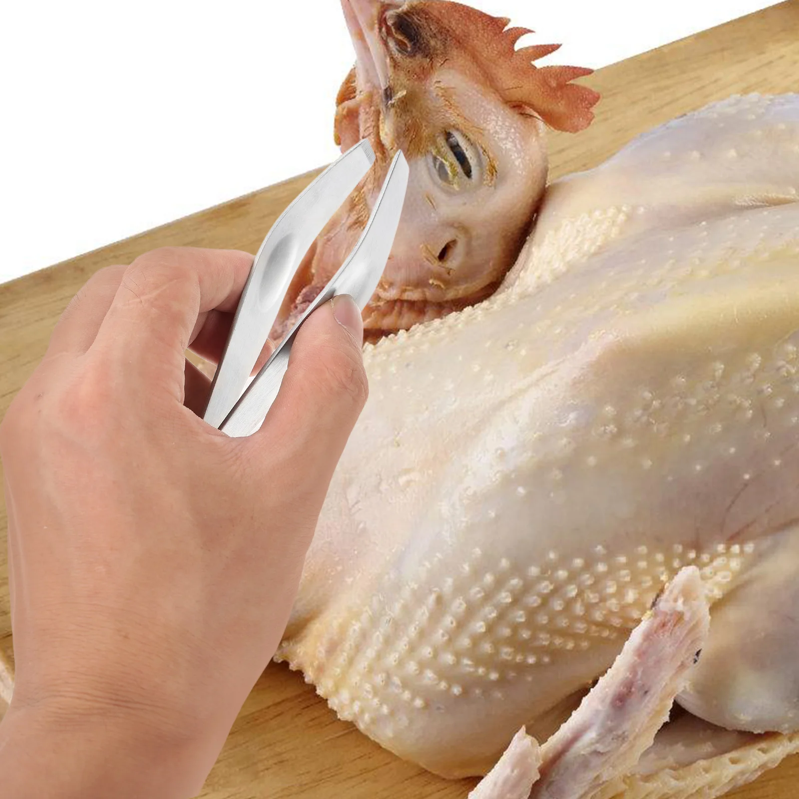 2 قطعة الفولاذ المقاوم للصدأ الأسماك العظام ملقط الدجاج إزالة الشعر الملقط أداة المطبخ أواني الطبخ الجمال أداة الخنازير أوزة الشعر