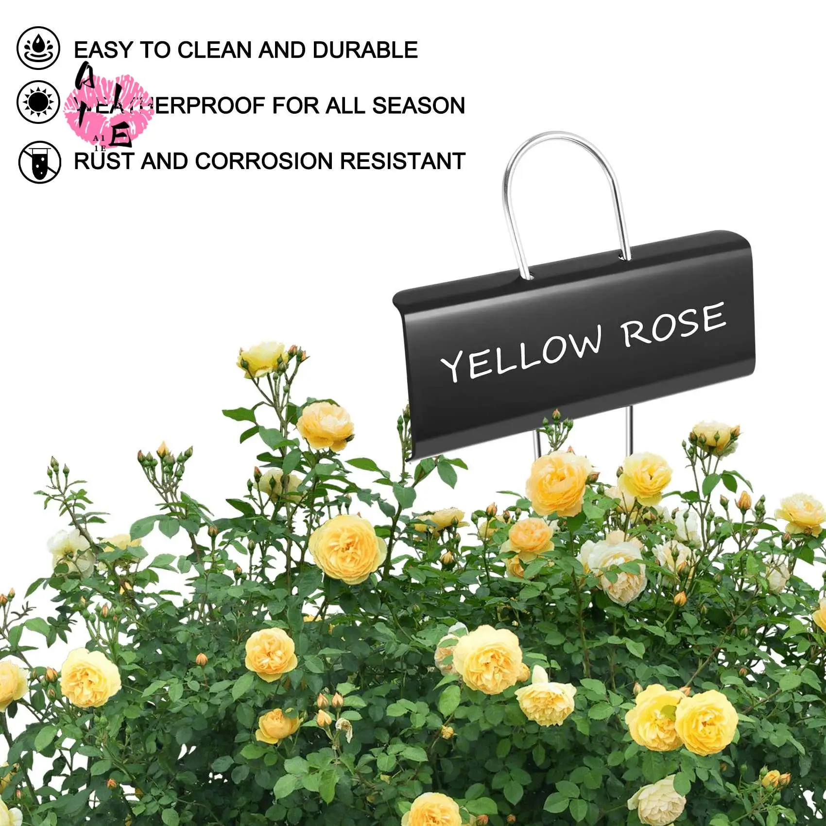 

A11E-30 Pcs Metal Plant Labels Weatherproof Garden Markers Reusable Nursery Tags For Vegetables Herb Flower Greenhouse Black