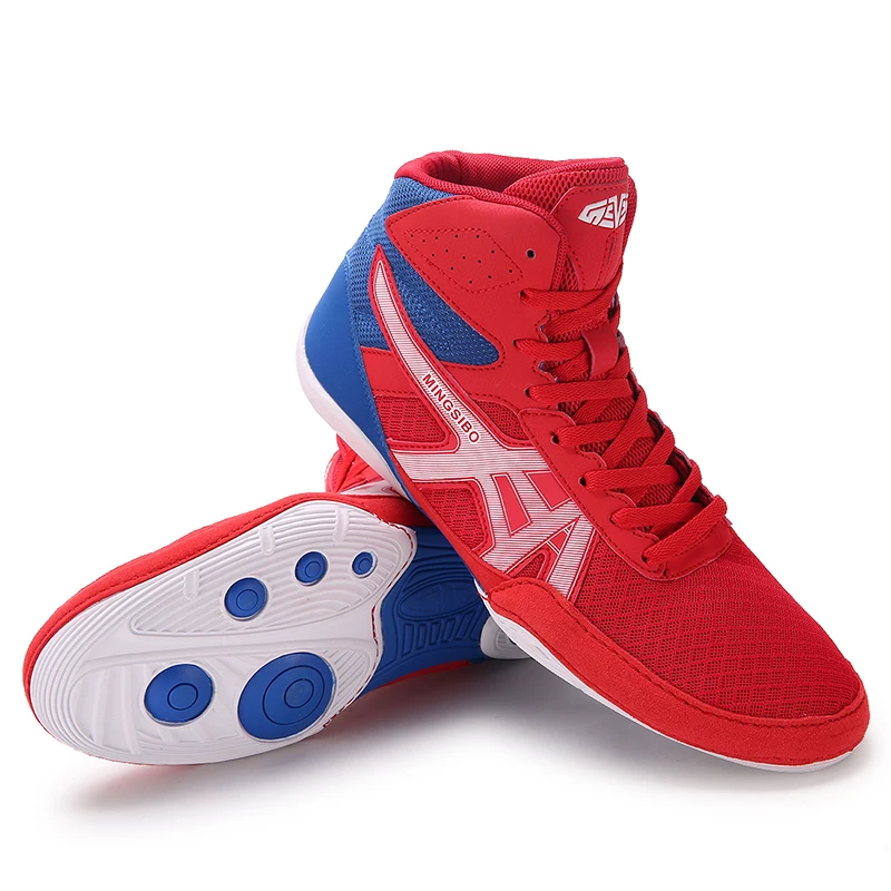 Boxing Shoes Breathable Mesh Non-slip Sole Lightweight Training Sneakers for Kickboxing Wrestling Combat Sports
