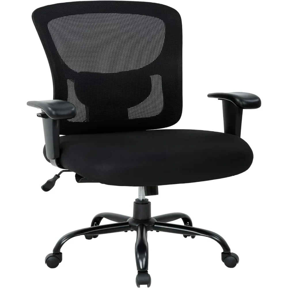 Big & Tall Office , Desk 400 lbs Computer Mesh Chair for Heavy People Height Adjustable Rolling Desk Chair with Ergonomic