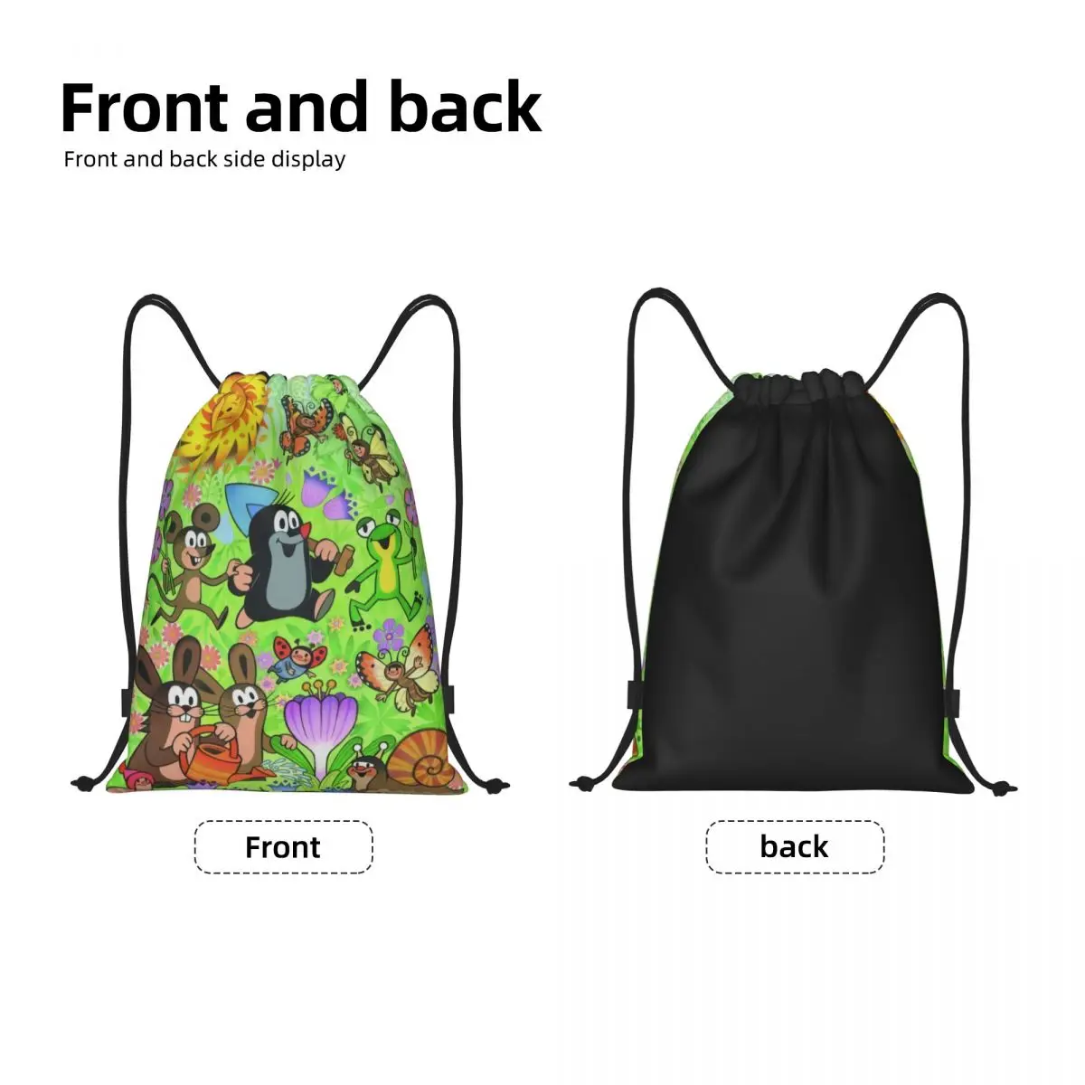 Czech Cartoon Comics Krtek Mole Drawstring Bags Women Men Foldable Sports Gym Sackpack Training Backpacks