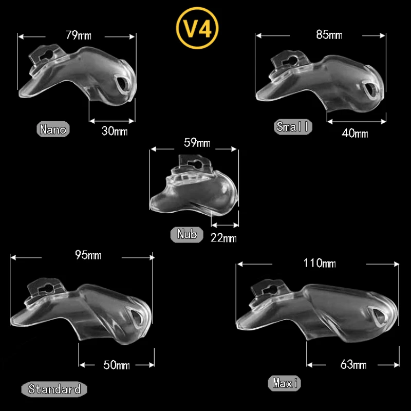 2023 New V4 Male Resin Chastity Device,Cock Cage With 4 Sizes Penis Ring,Cock Ring,Adult Game,Chastity Belt Sex Toys For Men 18+