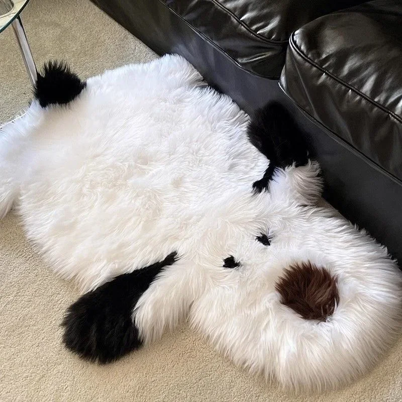 Dog Rug Plush Carpet Soft Wool Cartoon Puppy Floor Mat Bedroom Bedside Living Room Sofa Bay Window Cushion Home Decor