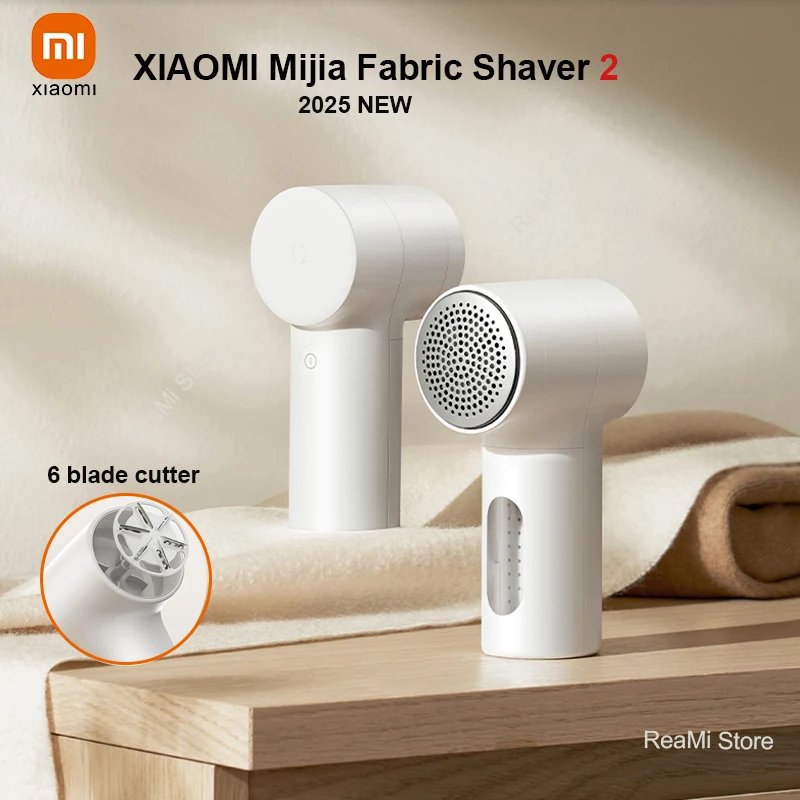 2025 جديد XIAOMI Mijia مزيل الوبر 2 ، المحمولة USB تهمة الكهربائية بيليه آلة الشعر الكرة المتقلب ترقية 6-شفرة القاطع رئيس
