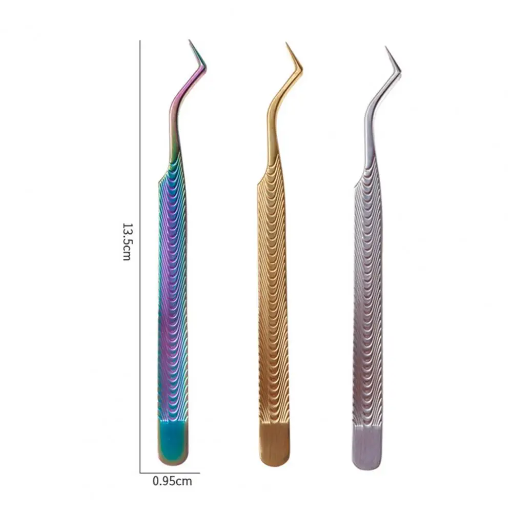 Beautiful Non-dropping Nail Art Tweezer Ergonomic Design False Eyelashes Applicator Auxiliary Tool Eyelash Extension