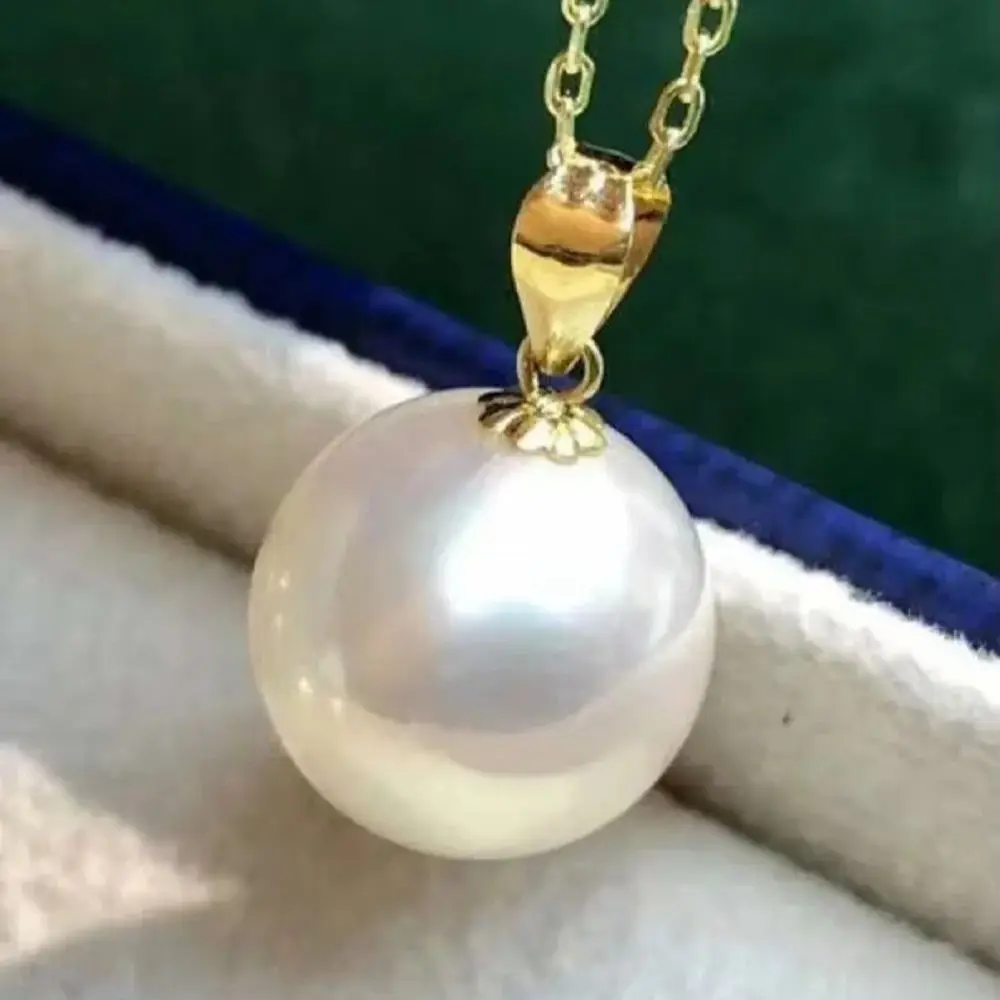 18'' REAL AAA+ Natural 9-10mm White Round AKOYA Pearl Pendant 14K GOLD Freeshippings Items