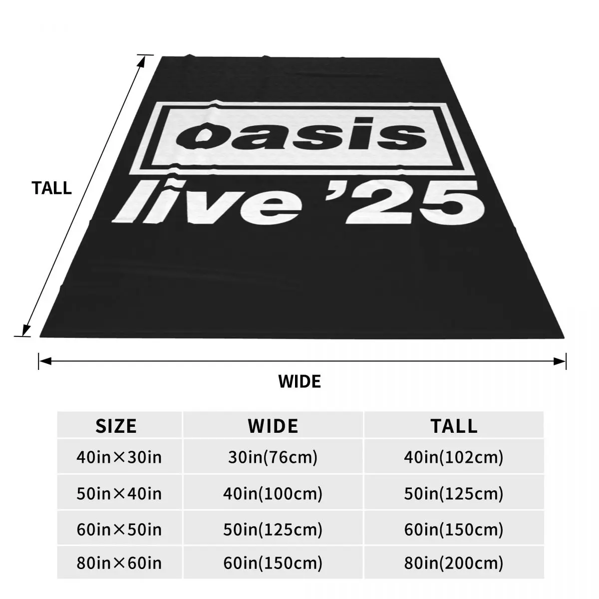 Confortevole 2025 O-Oasis Live \'25 Rock Band Fans coperta Merch Room coperta decorativa leggera in pile sottile per camera da letto