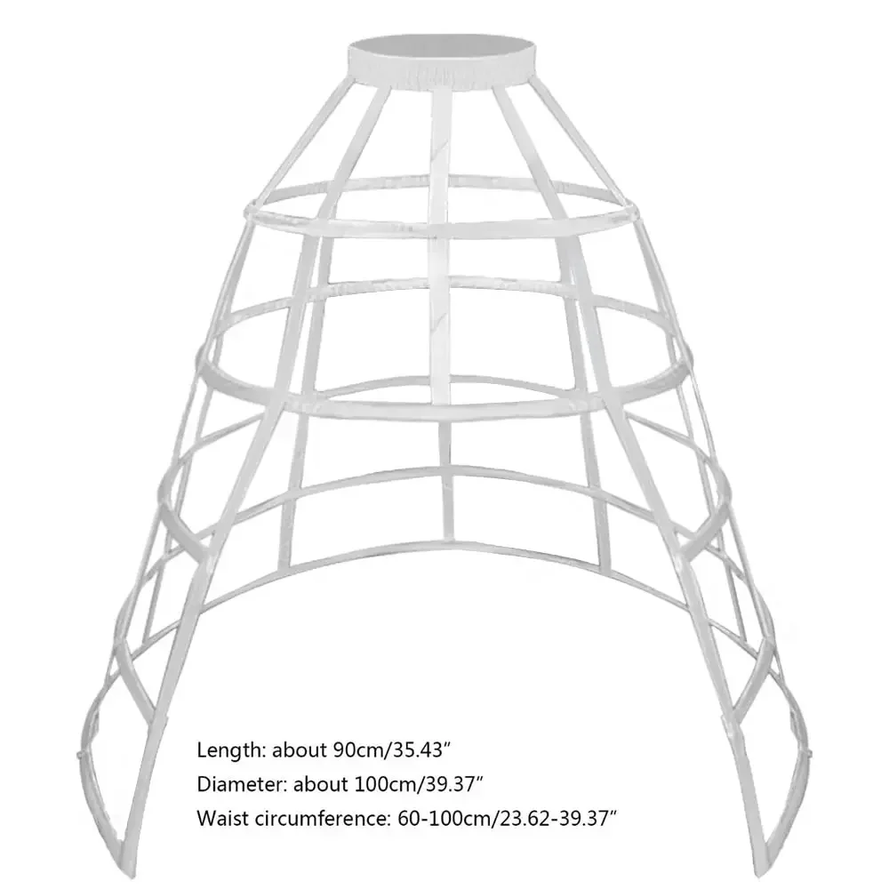 Enagua enjaulada hueca de 5 aros, vestido de novia victoriano para boda, falda de soporte para mujer, falda interior de crinolina para Cosplay