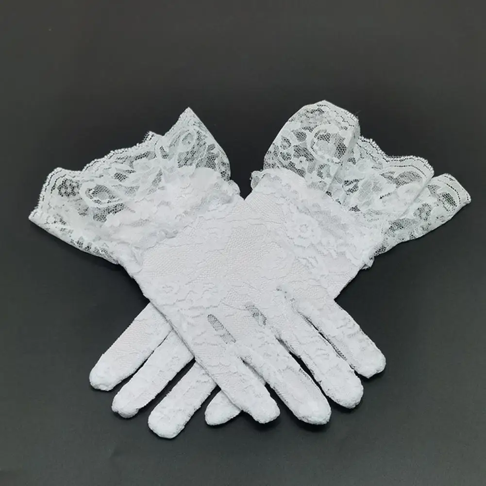 Lace Fascinator Glove Set Women Feather Fascinator Hat Gloves Embroidery Flower Faux Feathers Lace Headpiece Bridal Gloves Set