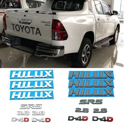 Etiqueta engomada de la letra del coche del logotipo del ABS HILUX 3D para Toyota HILUX, calcomanía del maletero, insignia, emblema del lado, SRS 2,8 D4D, accesorios de decoración del coche, 3/8 piezas