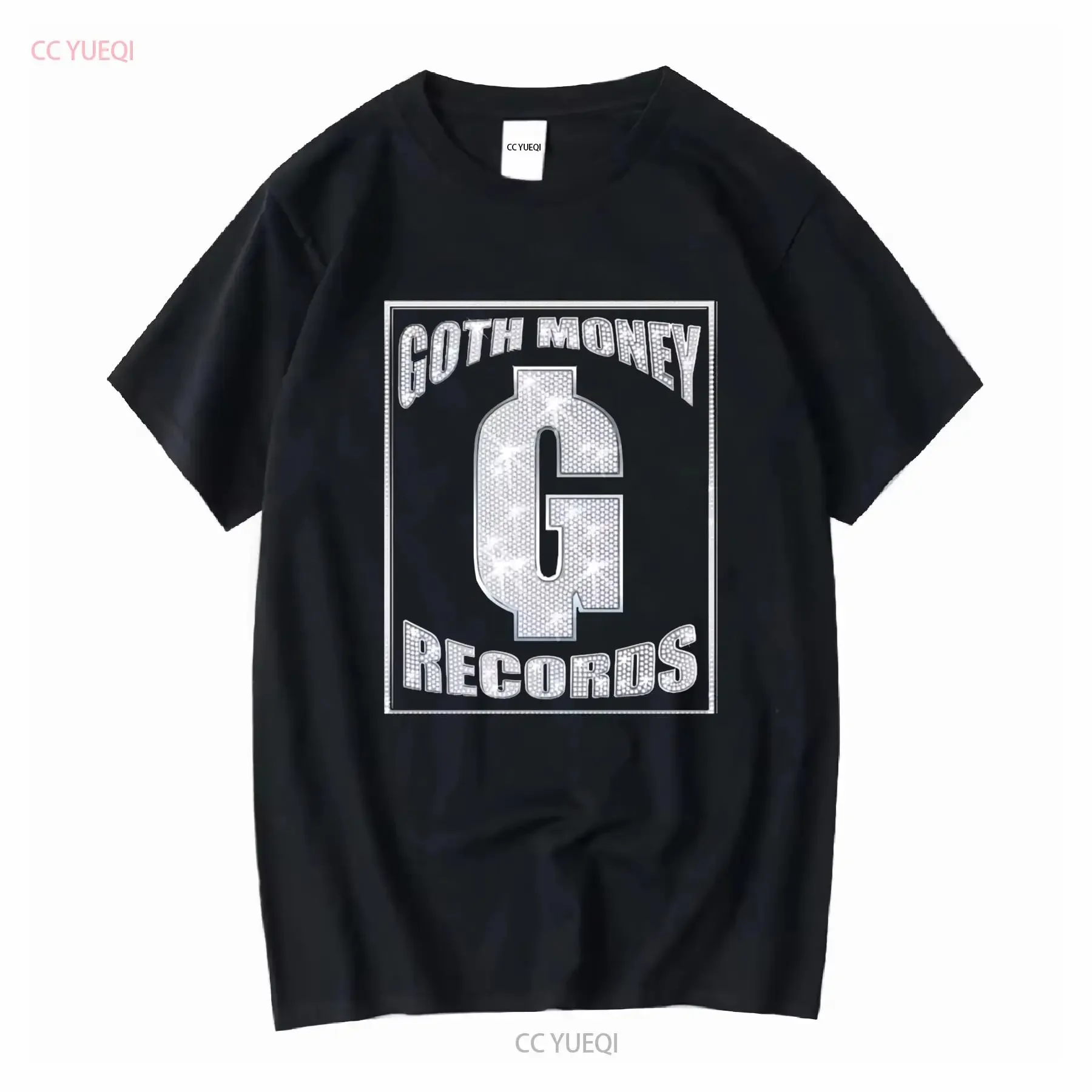 Goth Money Records Bling Heavy Cotton T Shirt vintage Washed Versatile Top For Everyday Wear fashion Breathable Casual