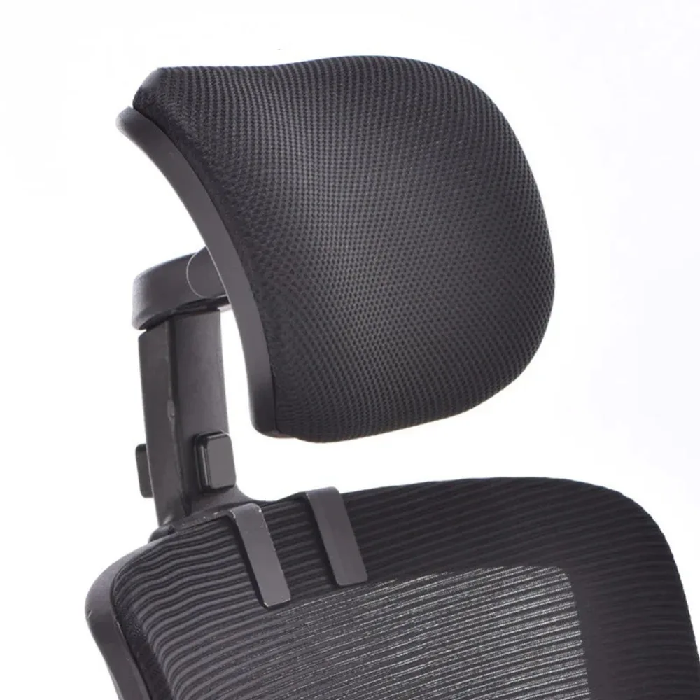 Mesh Fabric Computer Chair Headrest Sponge Adjustable Office Chair Extender No-drill Installation Black Office Chair Headrest