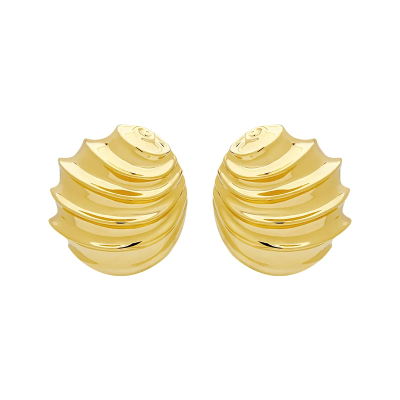 

VAROLE Golden Spiral Stud Earrings Ladies' Light Luxury Banquet Ornaments Fashion Jewelry Official Flagship Store