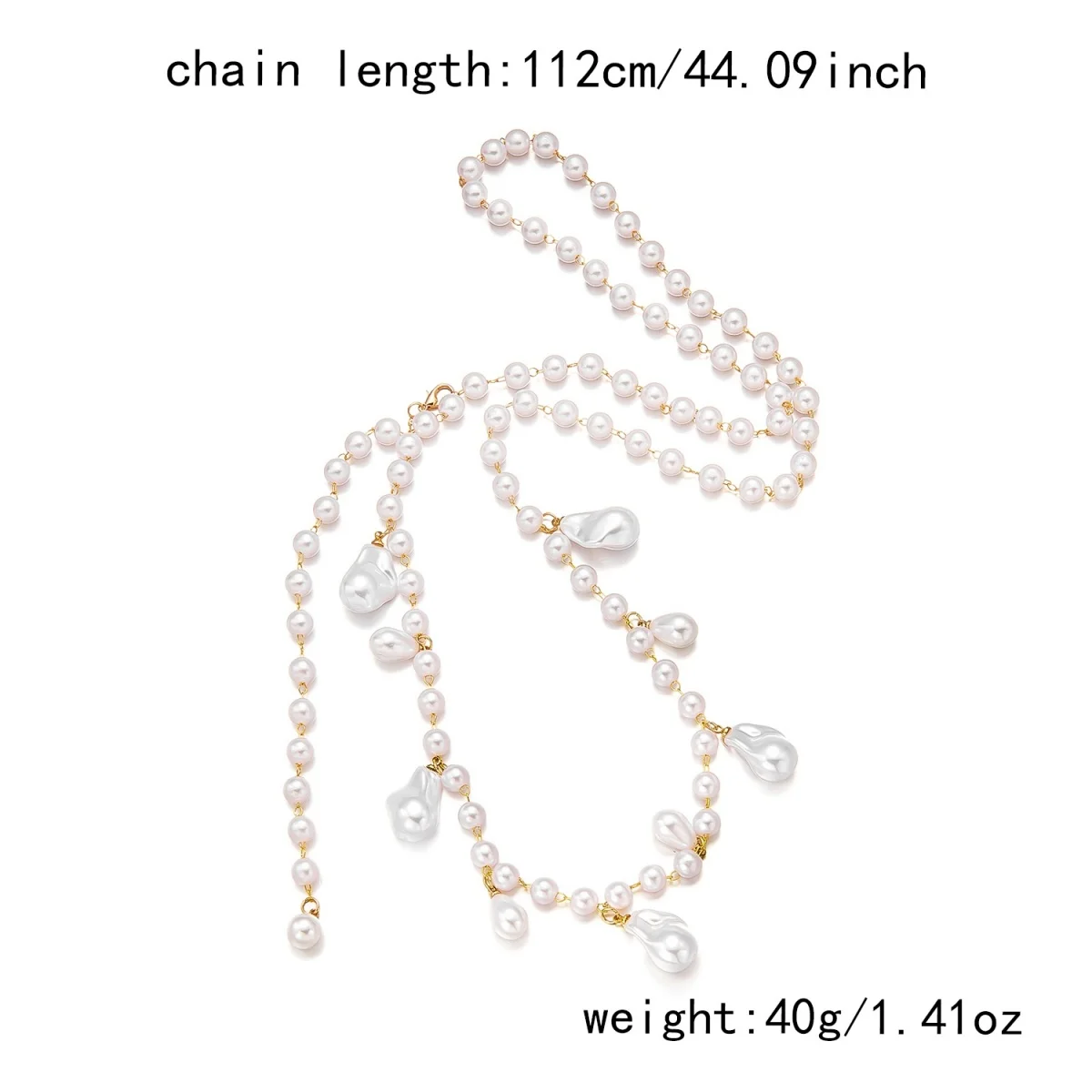 Barocke unregelmäßige Imitation Perle Perlen Halskette für Frauen Männer minimalistische mehrschichtige Perle Kette Halsband vielseitiger Körperschmuck – Detail 14