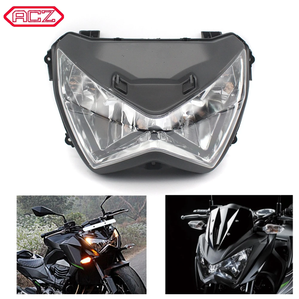 

ACZ Motorcycle Black Front Light Headlights Headlamps Head Lights Lamps Assembly For KAWASAKI Z250 Z800 2013-2015