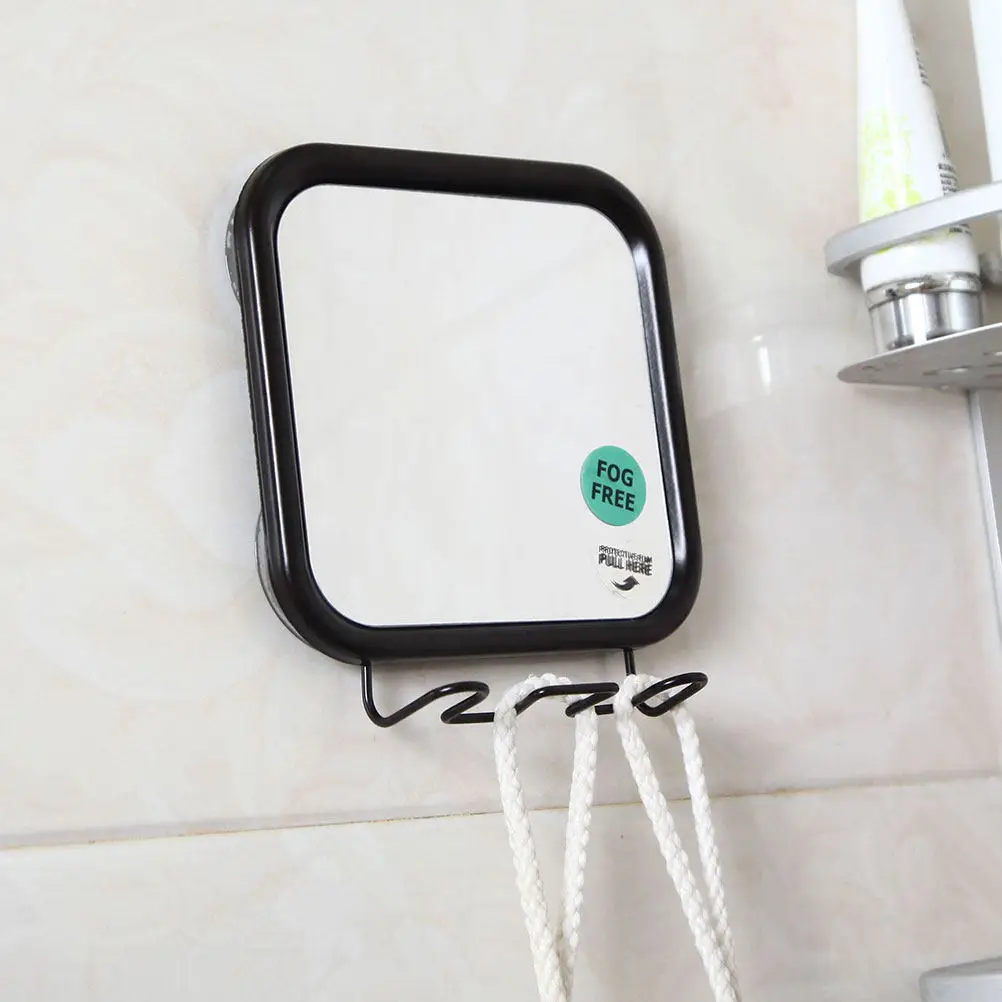 Modern Wall Mounted Bathroom Mirror with Strong Suction Cup No Drill Installation Fogless Hd Surface for Makeup Shaving Studio