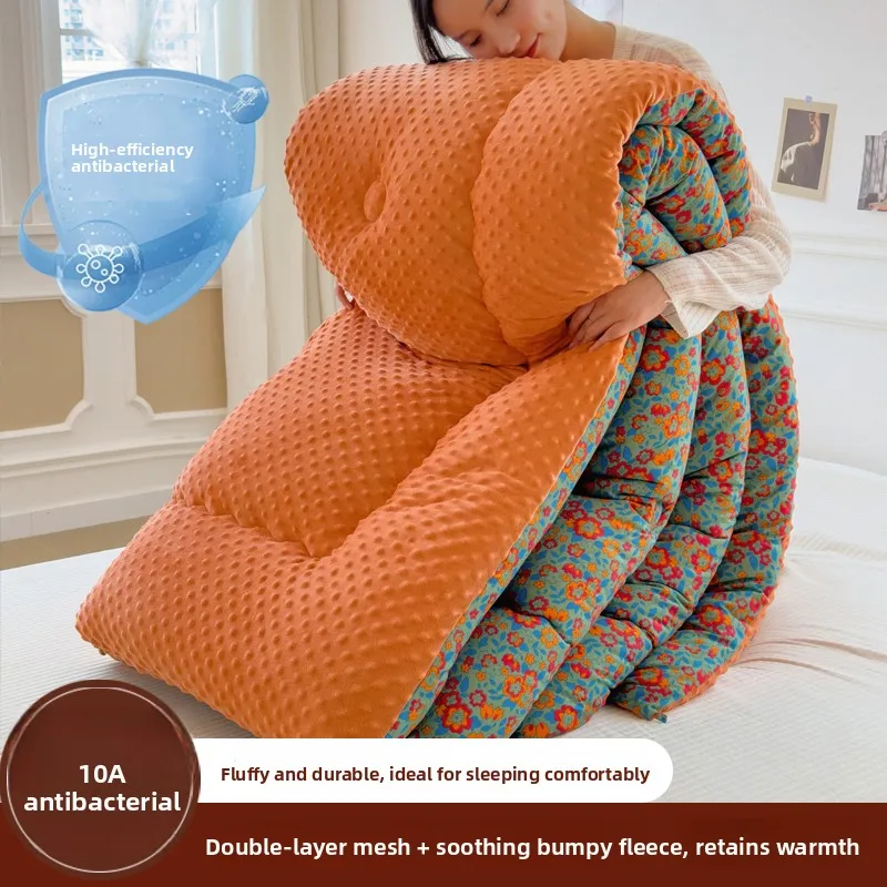 

High-End Double Layer Bean Flannel Winter Quilt Extra Soft Thiened Warm Milk Velvet Blanket New 2025 Autumn Winter Bedding