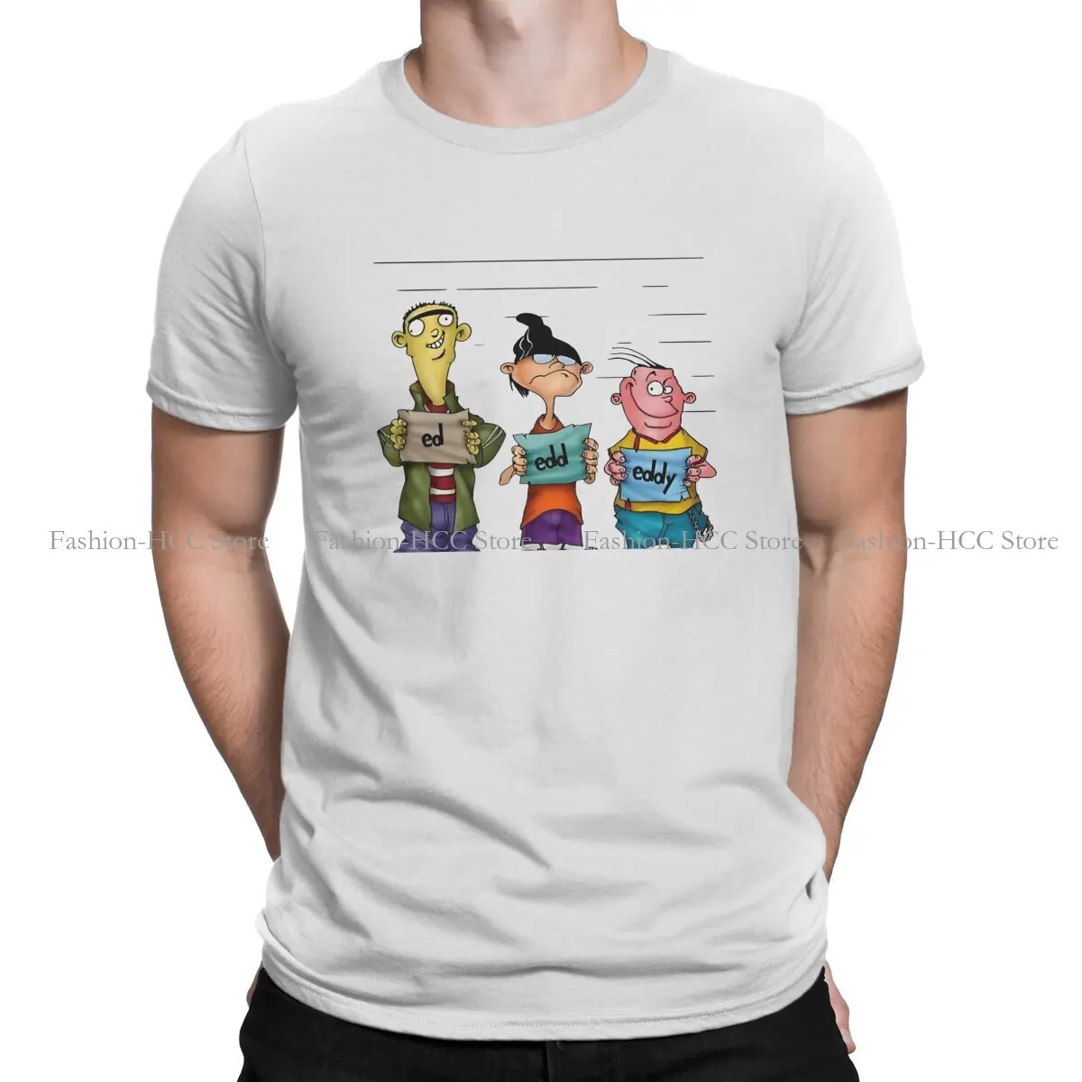 Ed Edd Eddy TV Series Cartoon In Prison Tshirt Graphic Men Tops Vintage Fashion Summer Polyester  Short Sleeve Harajuku T Shirt