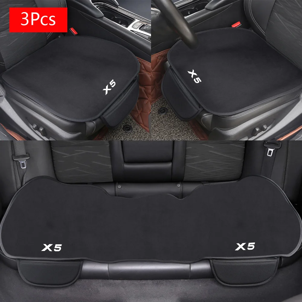 3Pc Auto anteriore sedile posteriore cuscino flanella copertura accessori interni Auto per BMW X5 E70 E53 F15 G05 X6 2024 E71 F16 G06 2023 ﻿