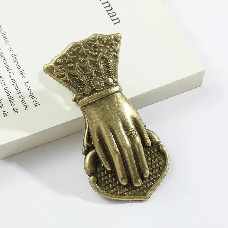 New Style Noble Women's Handheld Vintage Bookmark Holder for Girls Men Plated Sleeve Swing Clip, Office Supplies for Writers