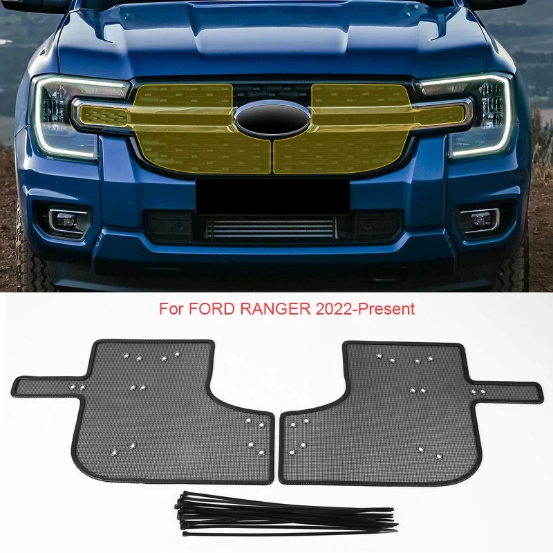 

Fit for Ford Ranger XTL Wildtrak 2024 2025 Car Exterior Accessories Grille Insect Screening Mesh Front Grille Net Cover