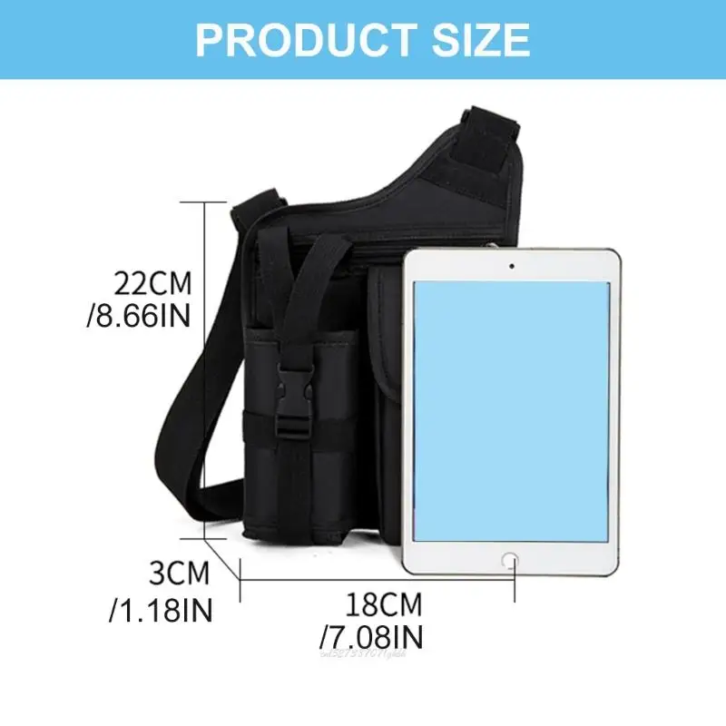 X5XA Modern Unisex Shoulder Pack Organizers Pockets Adjustable Shoulder Support