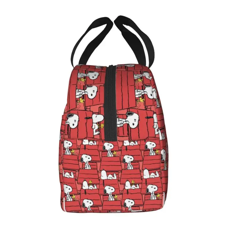 Personalizzato Disney Peanuts Snoopy borsa da pranzo isolata per l\'ufficio scolastico Cartoon Portable Thermal Cooler Lunch Box donna bambini