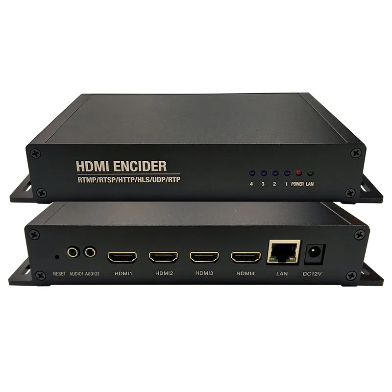 Équipement d'encodage 4 canaux RTSP SRT Vidéo H265 H264 pour la radiodiffusion et la télévision