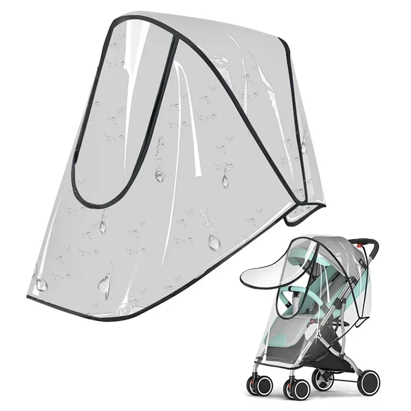 Universele kinderwagen regenhoes baby-auto weer wind zonnescherm transparant ademend trolley paraplu regenjas accessoires