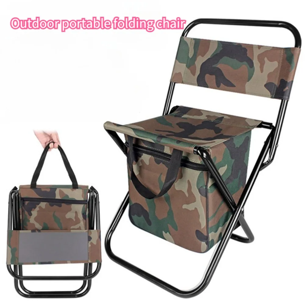 Large Folding Camping Chair with Storage Bag – Backrest, Outdoor Portable Drawing Stool for Art Students, Heavy Duty for Adults
