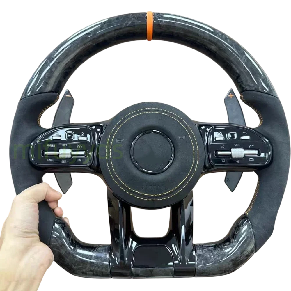 For Mercedes Benz A180 W246/204/212/213 W222 A200 B220 C200 C260 E300 E200 GLA GLB GLC GLEforged carbon fiber AMG steering wheel