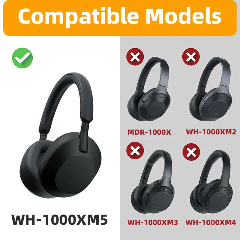 KUTOU Replacement Earpads for Sony WH-1000XM5 Headphone 1000XM5 1000 XM5 Soft Memory Foam Ear Pads Cushions Cover