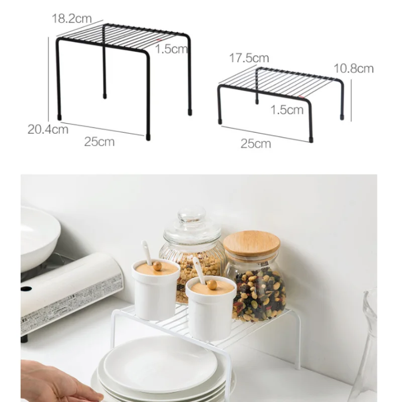 Iron Kitchen Spice Organizer Adjustable Storage Shelf Under The Sink Dish Drying Rack Multifunctional Cabinet Seasoning Holder